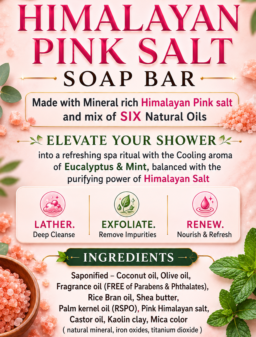 Himalayan Pink Salt soap