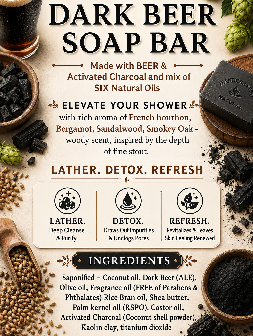 Dark Beer/Charcoal Soap
