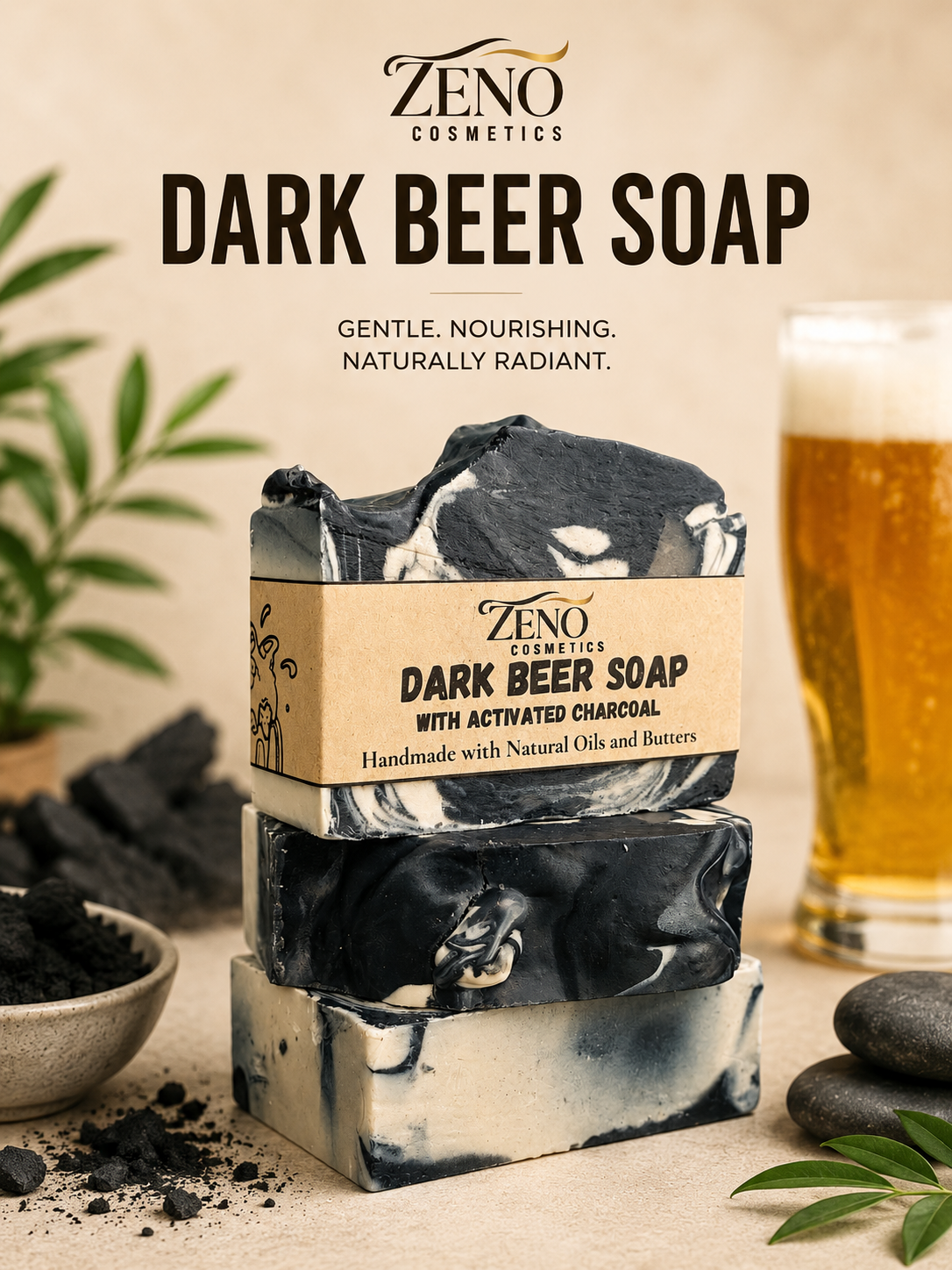 Mini Dark Beer/Charcoal Soap