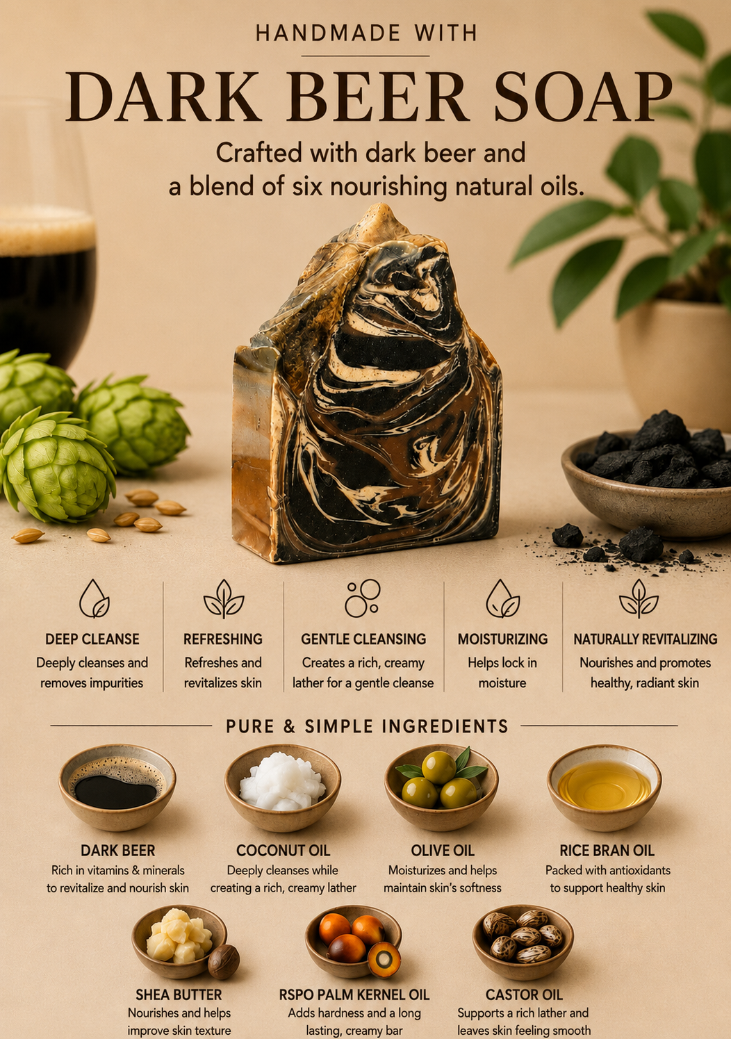 Dark Beer/Charcoal Soap